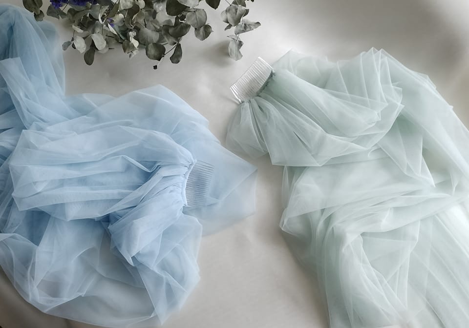 Velo de novia Color empolvado liso