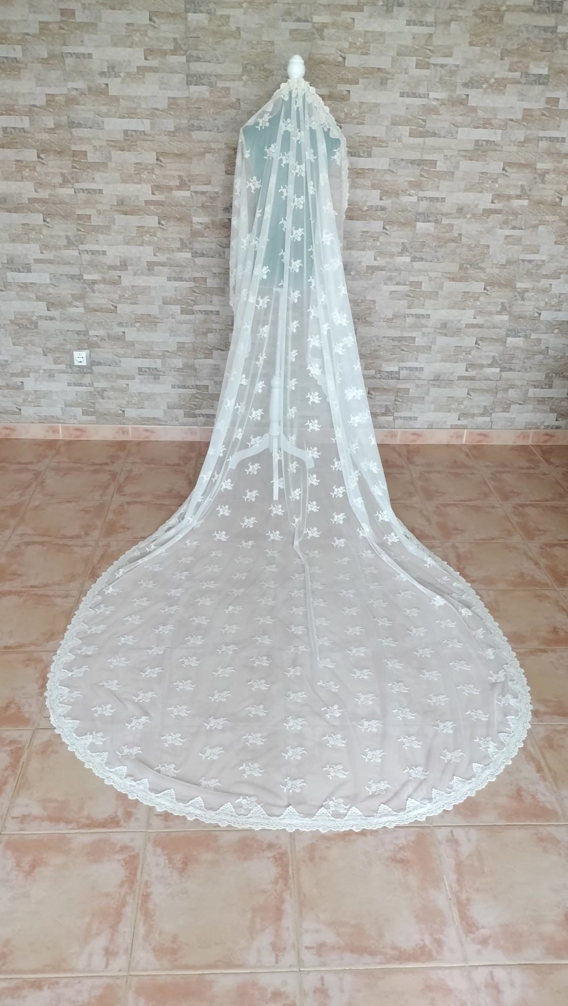 Mantilla de novia Champán