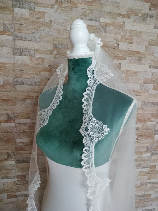 Velo de novia amantillado 7019