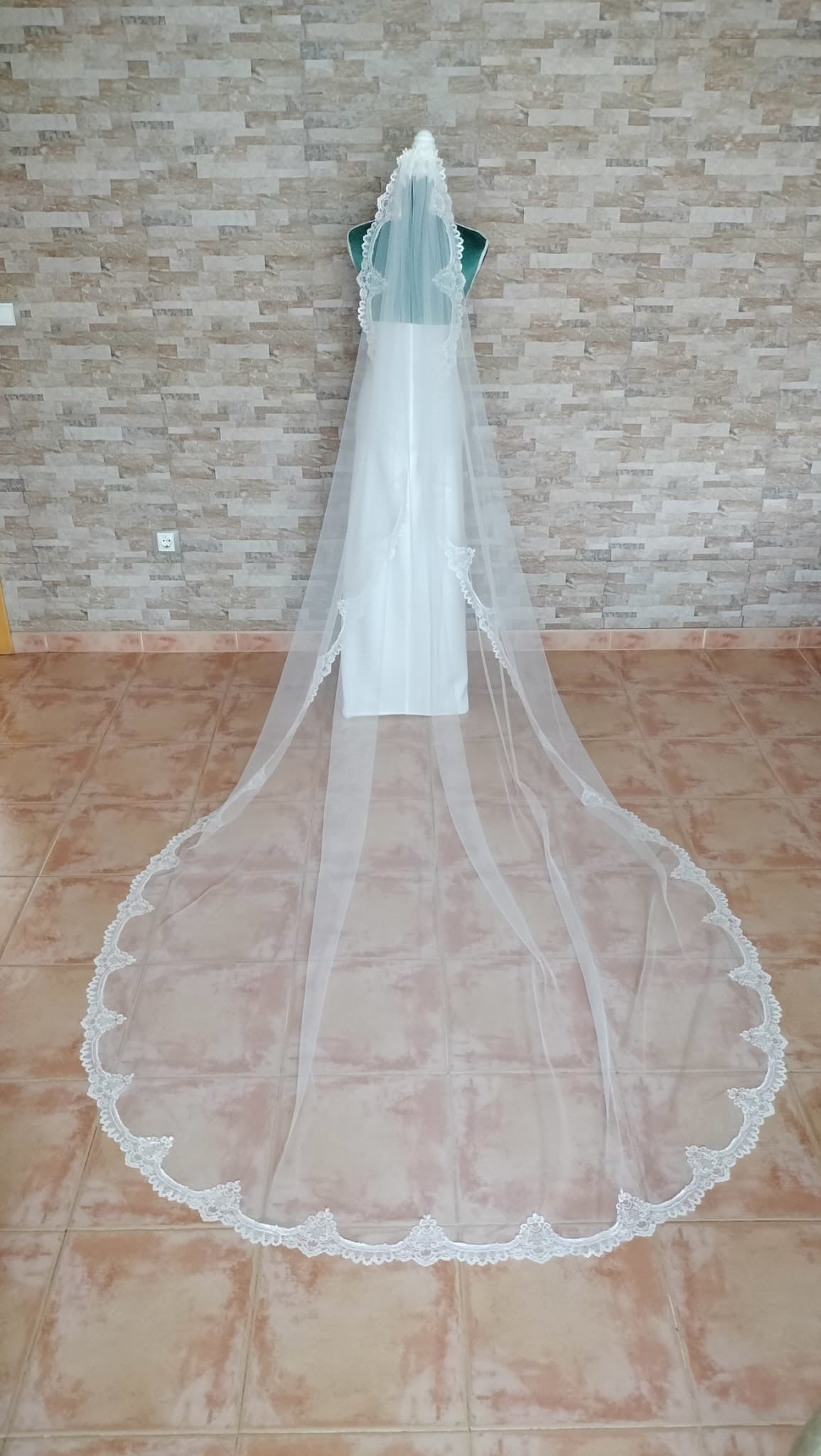 Velo de novia amantillado 7019