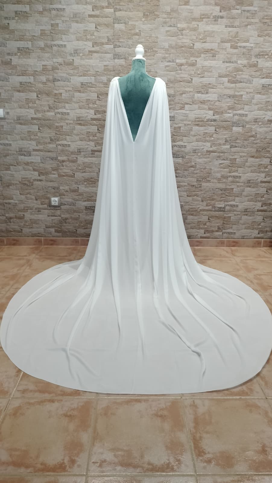 Capa de Novia Joya Georgette | Hombreras de Pedrería