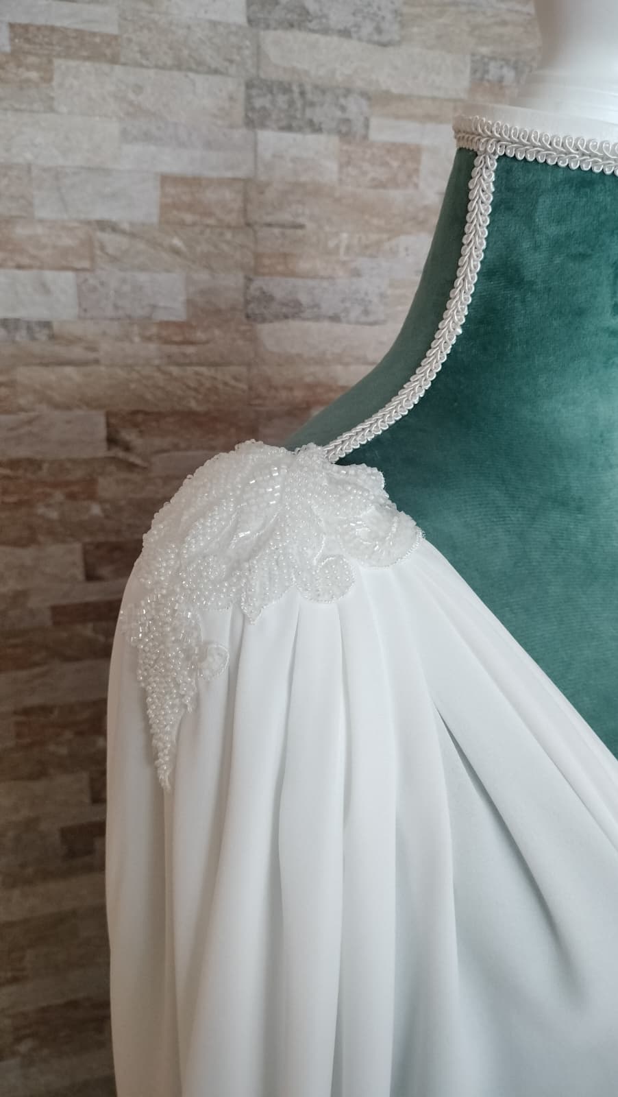 Capa de Novia Joya Georgette | Hombreras de Pedrería