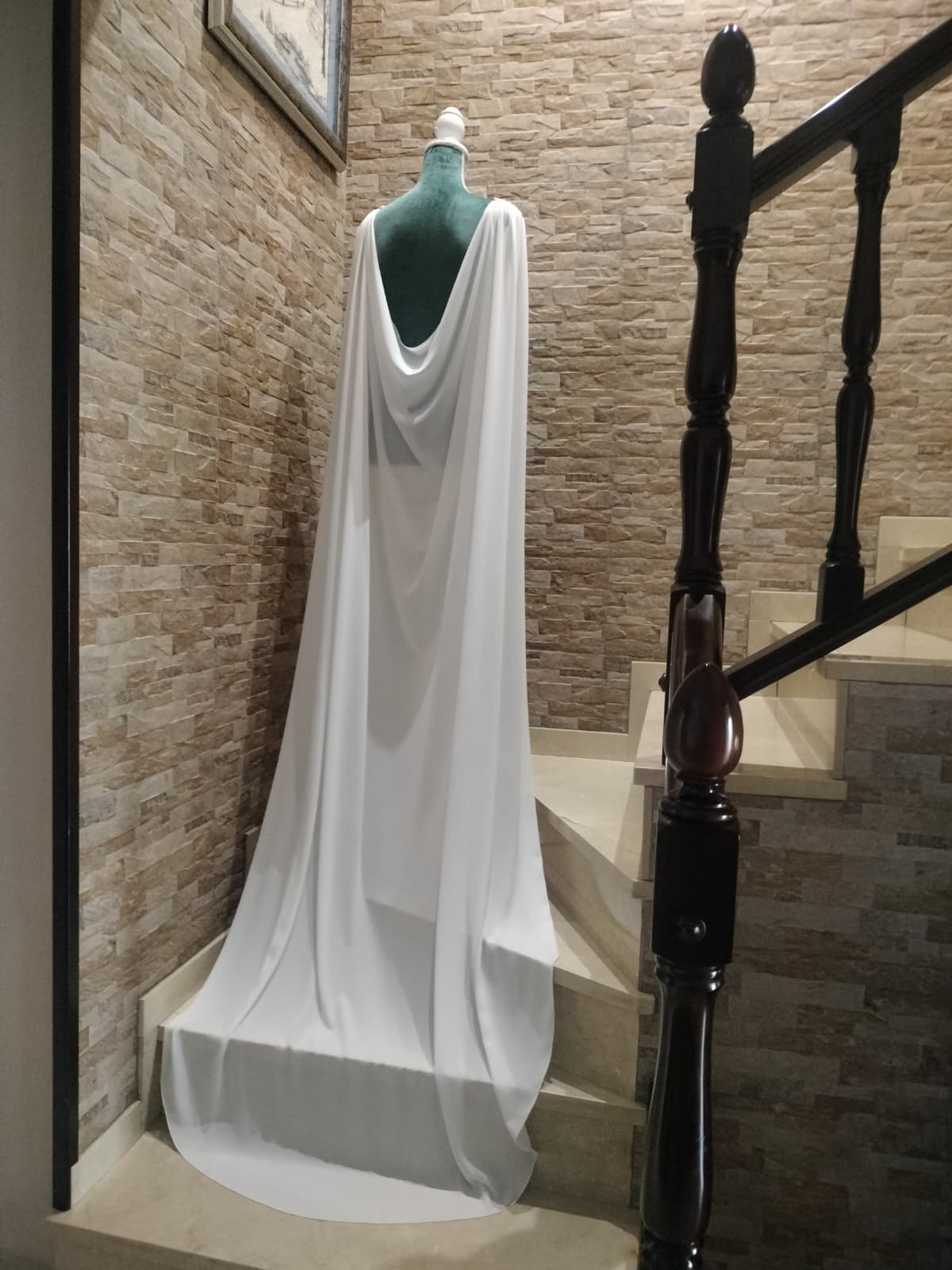 Capa de novia Romántica en Gasa Georgette